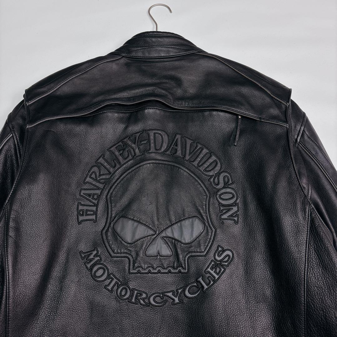 【希少2XLサイズ】美品✨ハーレーダビッドソン シングルライダースジャケット 黒