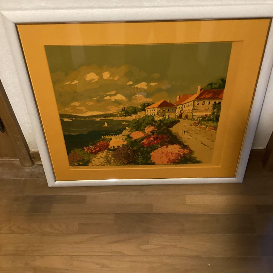 平賀康伸　地中海の祥風　リトグラフ592/1000 直筆サイン有作品N25478