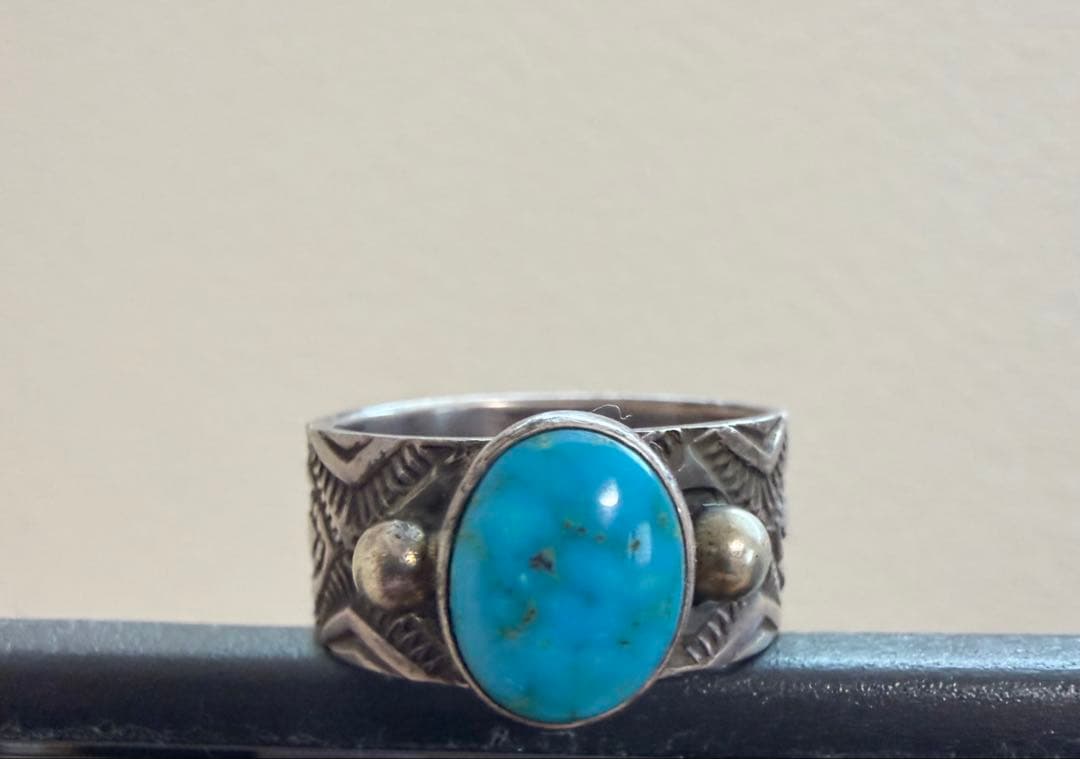 最終値下げ!! ナバホ族 インディアンジュエリー 20号 ターコイズ