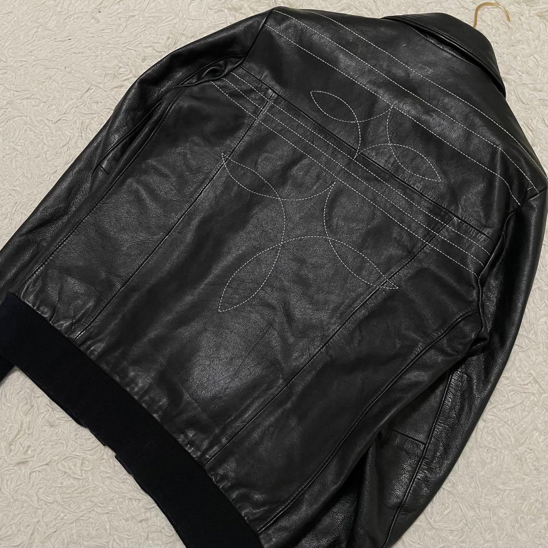 極美品/Lサイズ レトログレード レザージャケット シングルライダース ステッチ