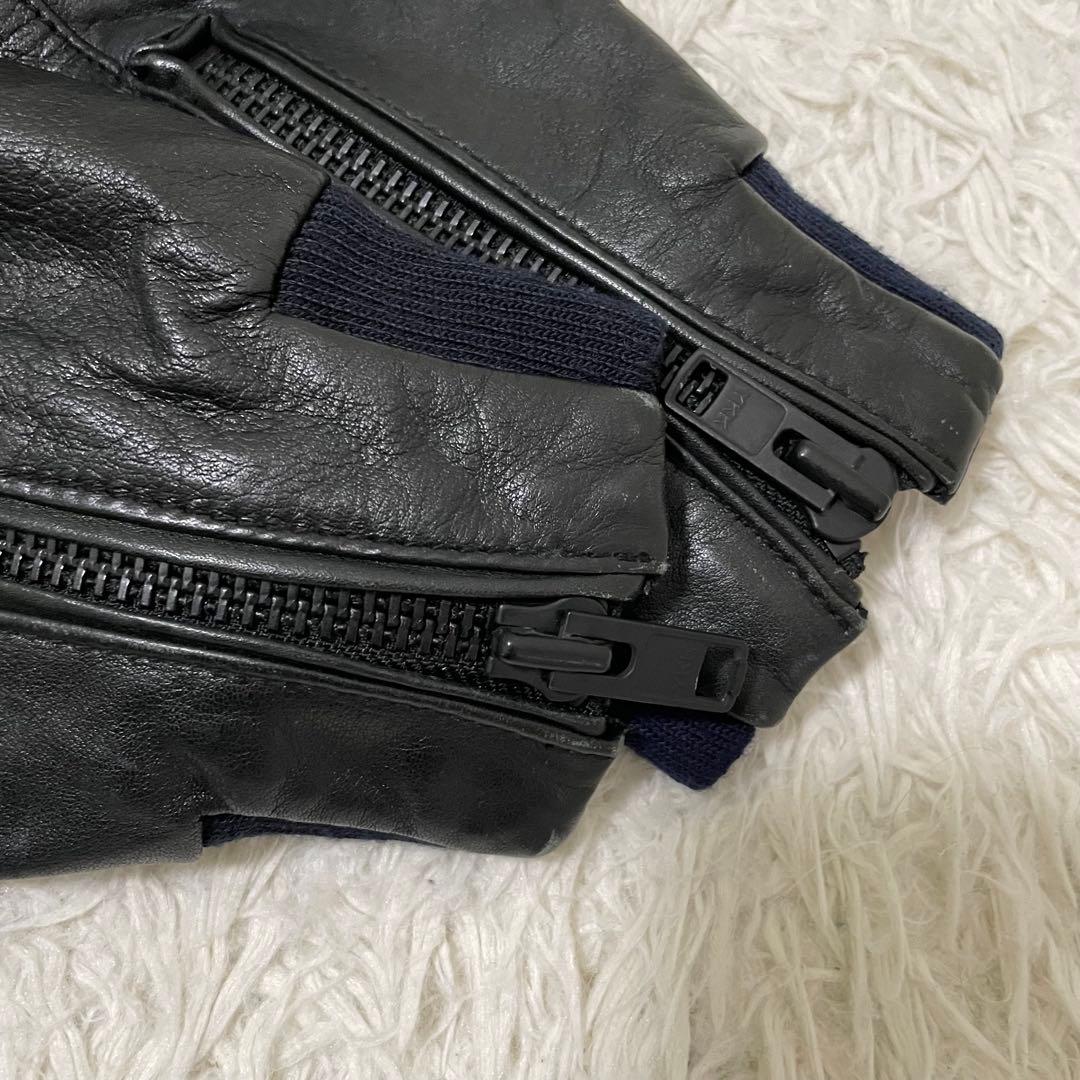 極美品/Lサイズ レトログレード レザージャケット シングルライダース ステッチ