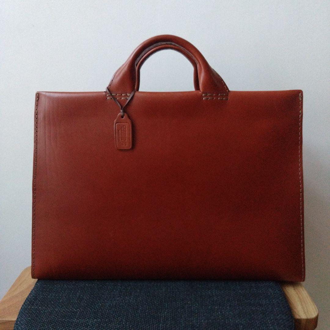 HERZ あおりポケット二本手ビジネスバッグ М チョコ