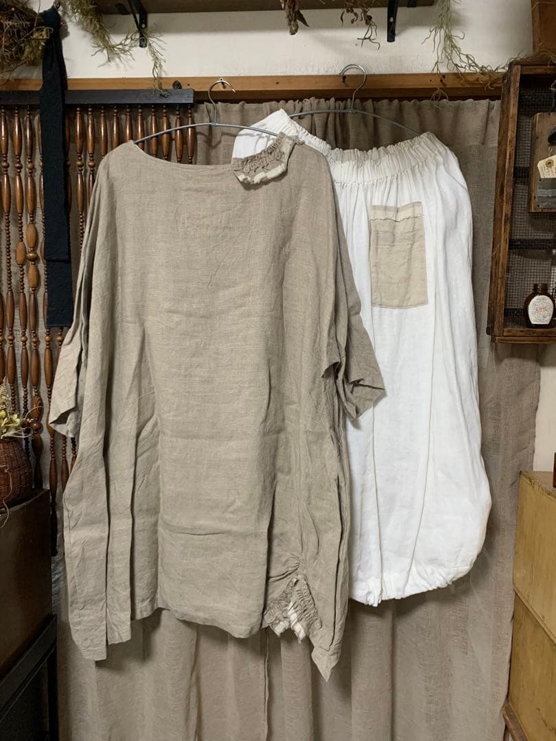 E.作家さん ハンドメイド リネン 2点セット