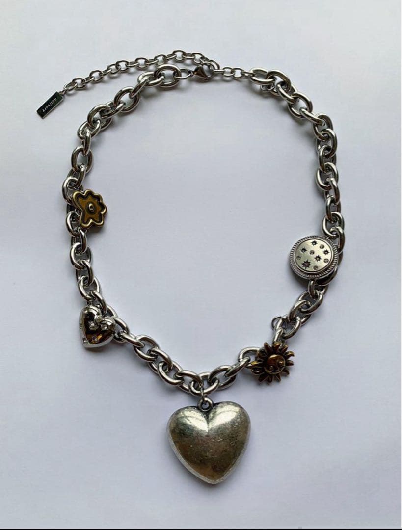 delivery 新品ハートチェーン　金属ネックレス　新品　未使用