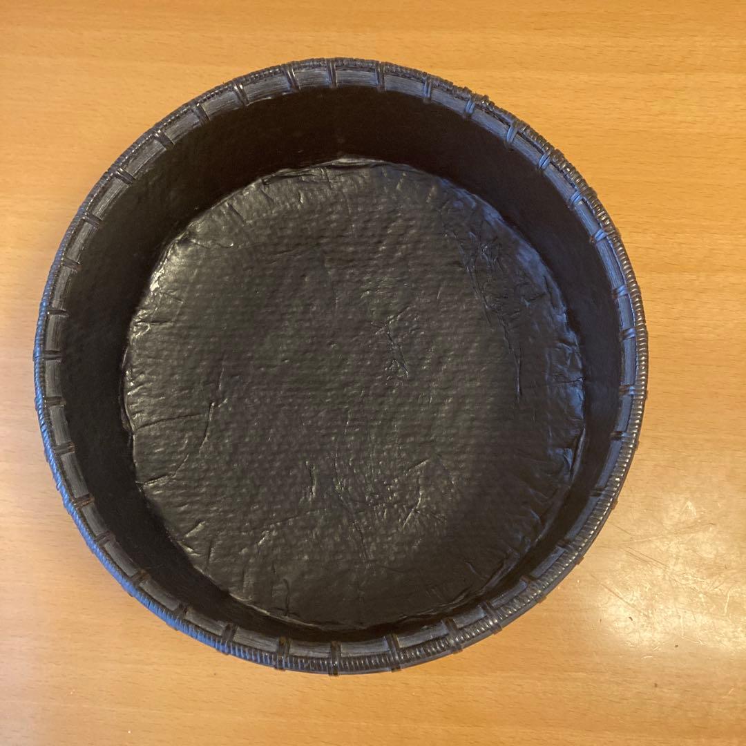 唐物　丸　炭斗 和田菁竺 作　共箱　茶道具