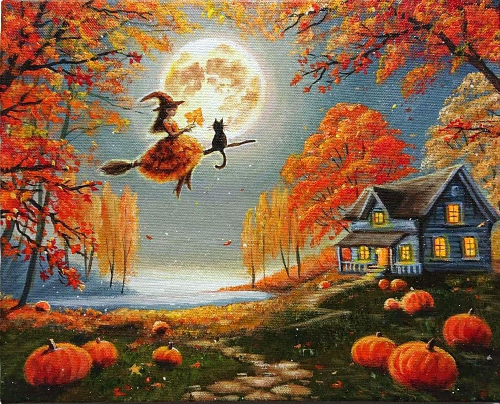 K*Z様 【月夜の晩に】アクリル画 F3 風景画 絵画