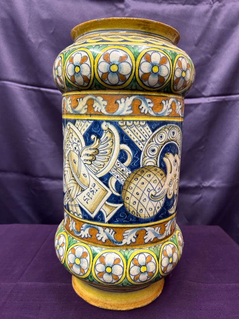 マジョルカ焼　イタリアで購入したアンティークの花瓶