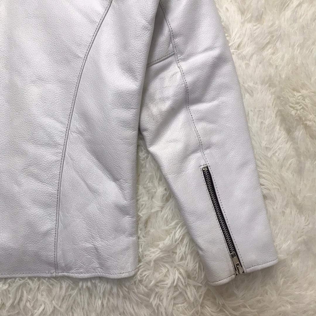 Freedom ライダースジャケット バッファローレザー 水牛革ジャン ホワイト