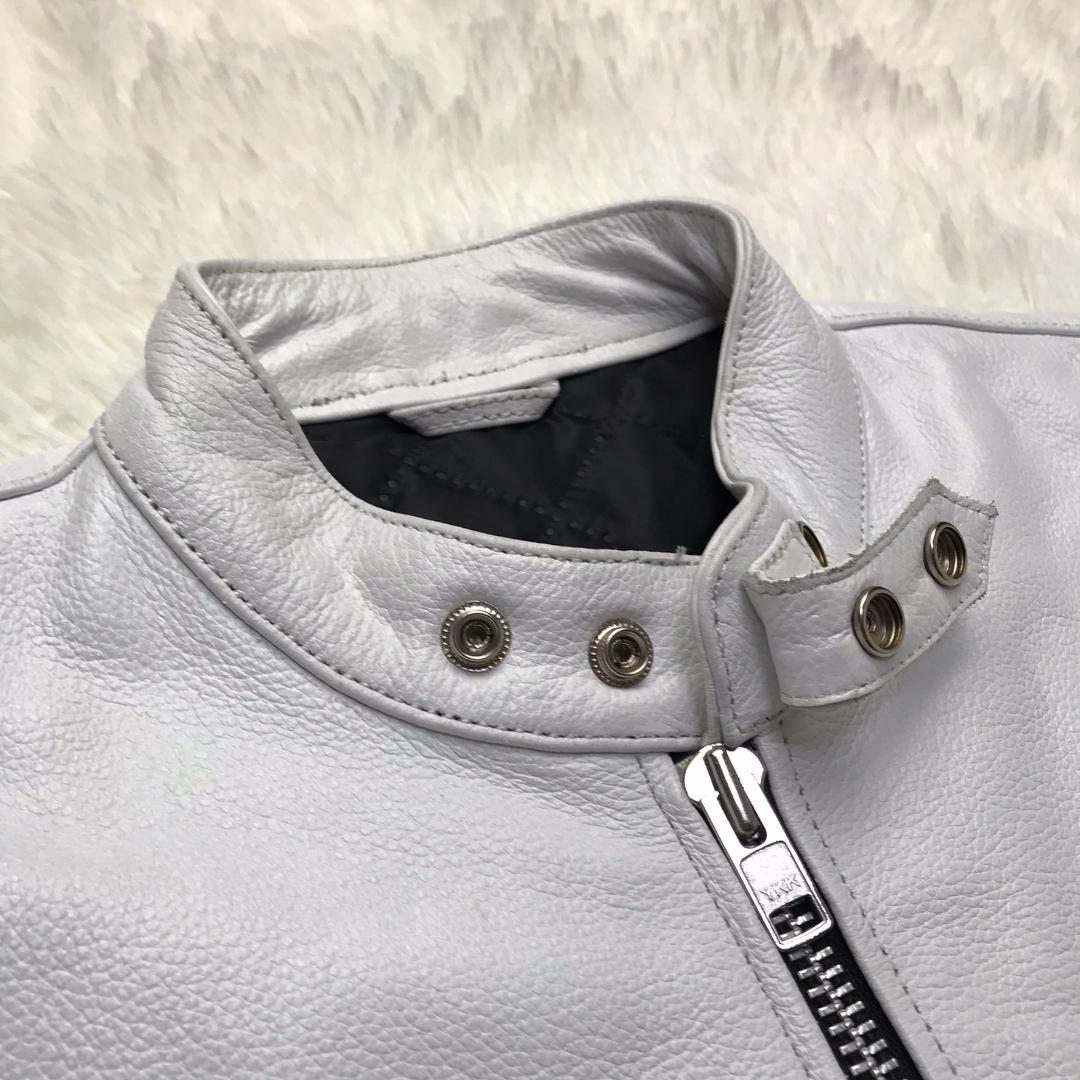 Freedom ライダースジャケット バッファローレザー 水牛革ジャン ホワイト