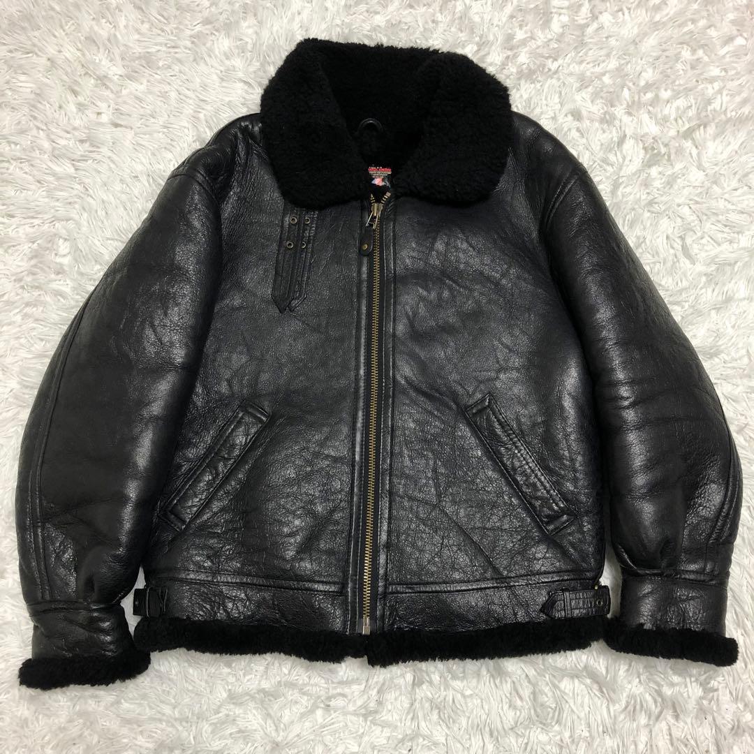 ムートンジャケット　b3 黒　羊革