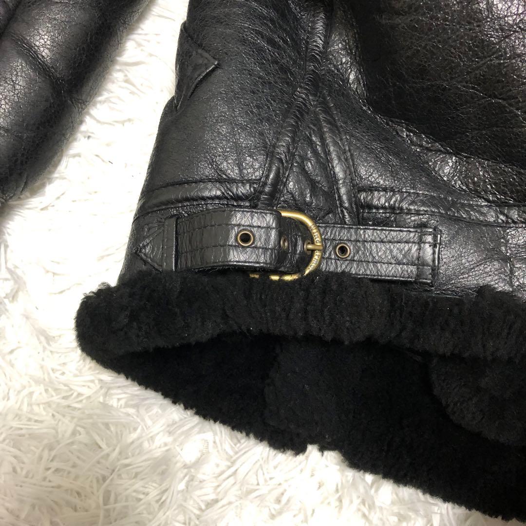 ムートンジャケット　b3 黒　羊革