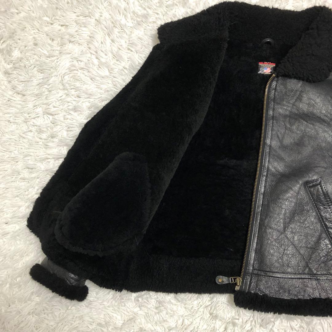 ムートンジャケット　b3 黒　羊革