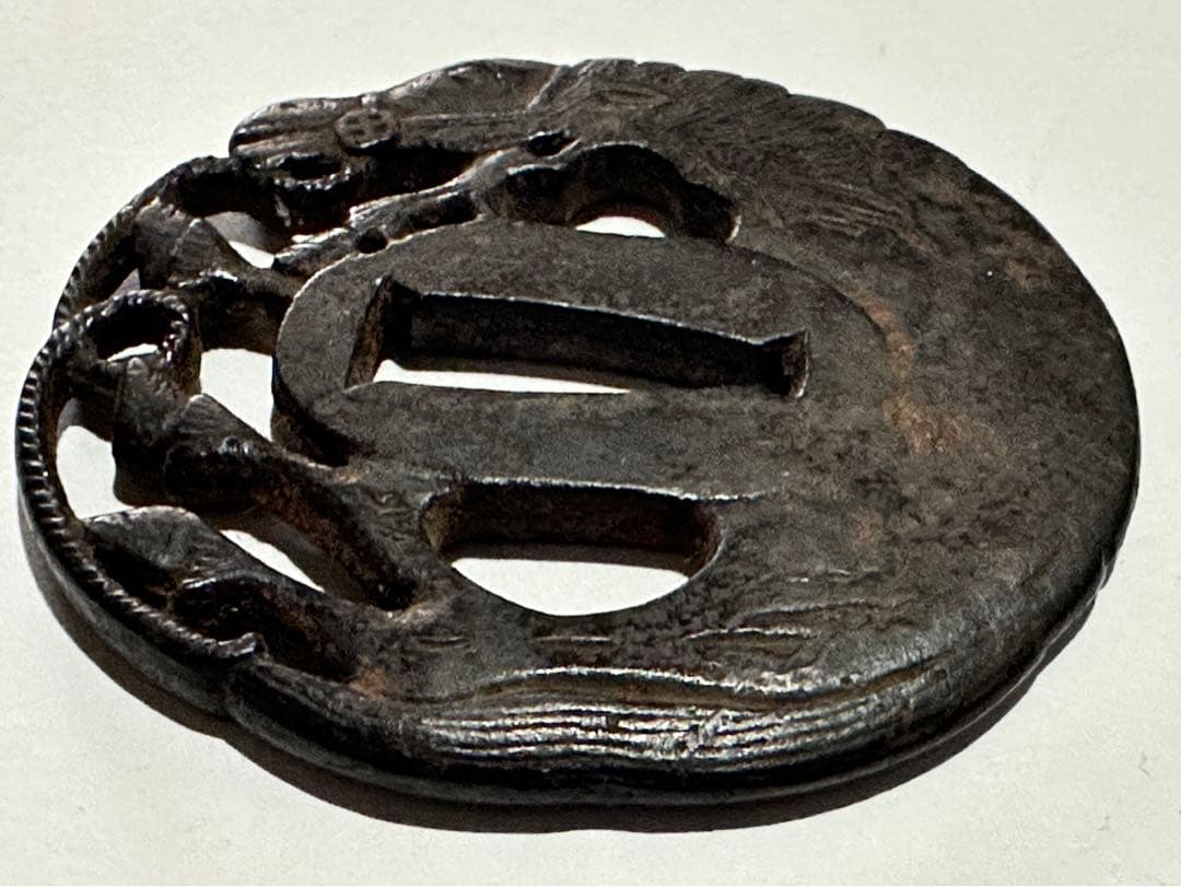 時代刀装具 鉄鐔 鉄鍔 馬図透かし彫 透かし鍔 刀剣 武具 拵え