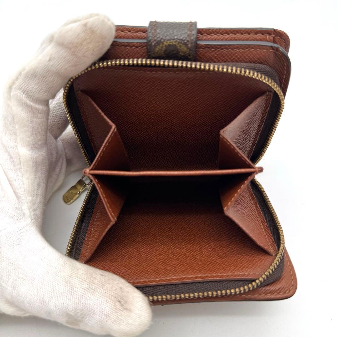 【極美品】ルイヴィトン　モノグラム　コンパクトジップ　二つ折り財布　財布　ミニ