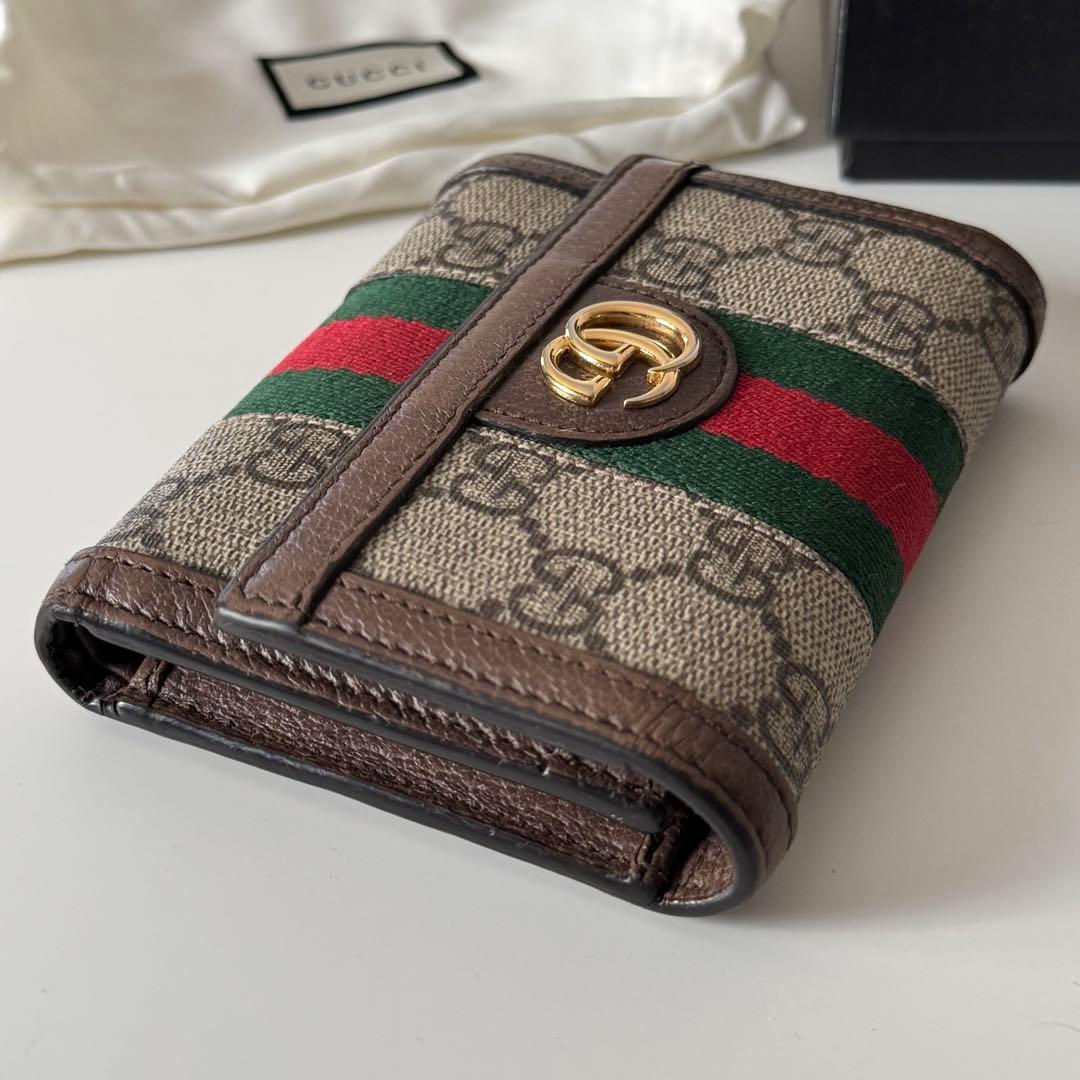 「そら」★本日最終値下げ★正規品 GUCCI GGパターン 三つ折り財布