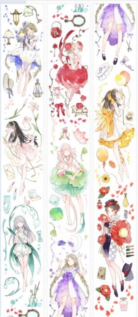 J68＃凋零誕生(PET) 当季限定切り売り海外人物マステ女の子