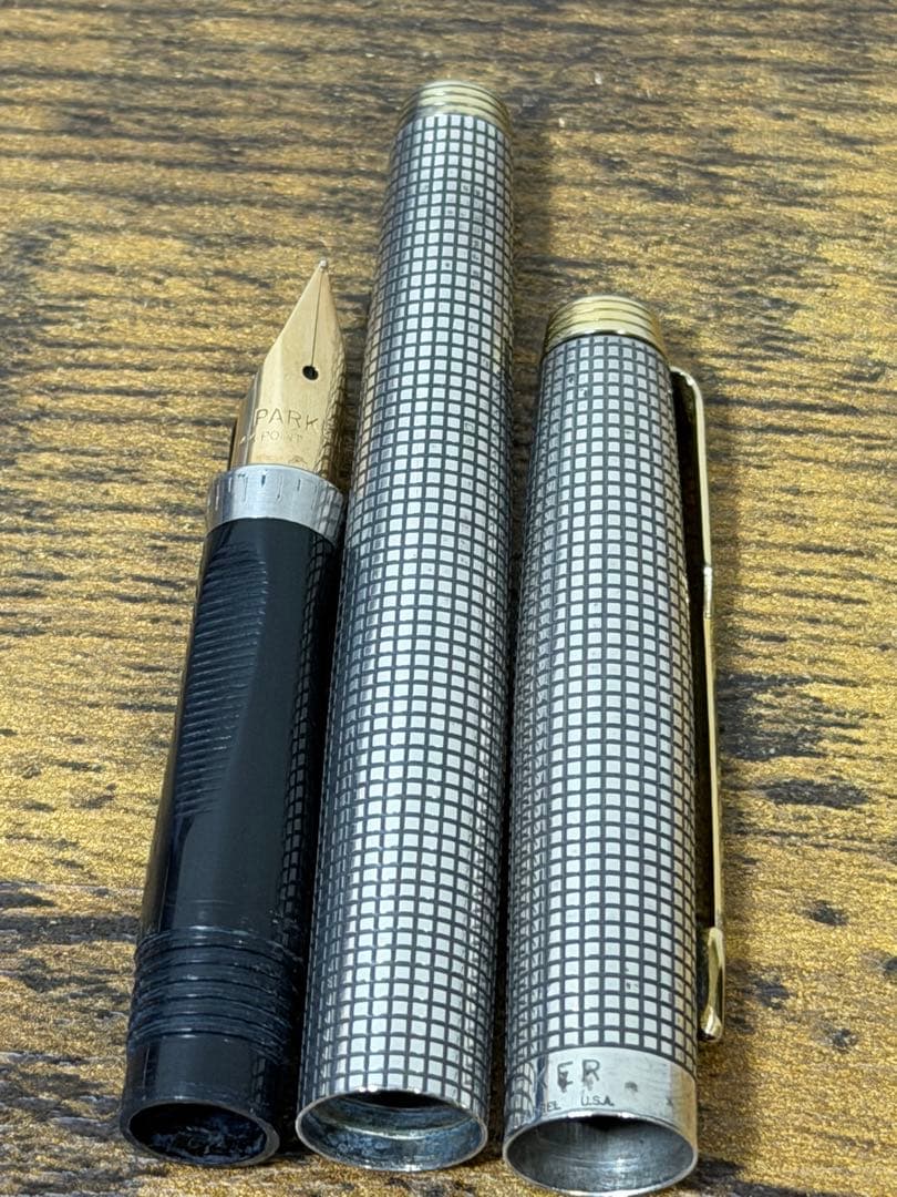 筆記確認＆洗浄済　パーカー　75 万年筆　スターリングシルバー　XF