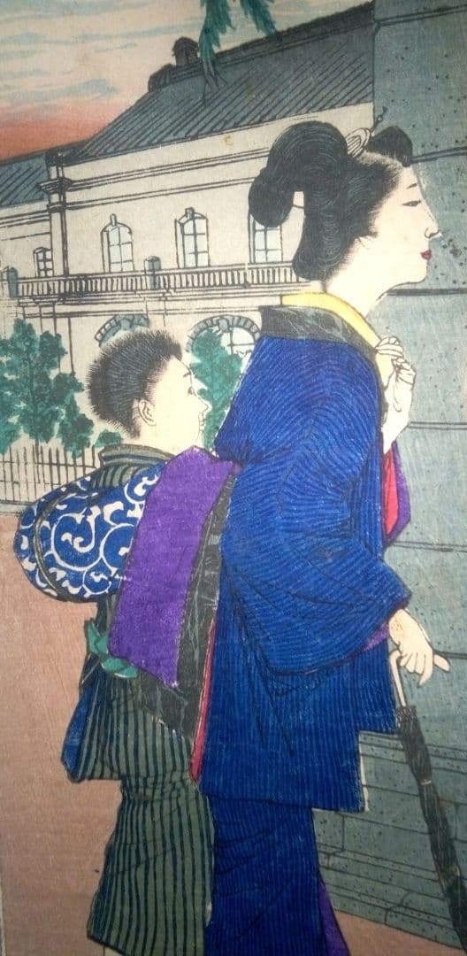 浮世絵(引札)薬膳堂三藥、鮮斎永濯画(小林永濯)明治初期～中期時代出版