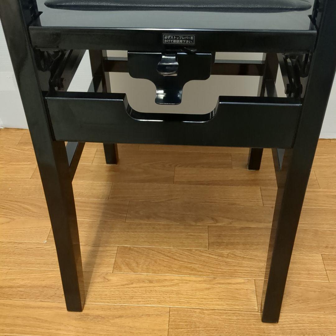 希少 名陽木工 PEACOCK ピーコック ピアノ椅子 背付 高さ調整可　木製