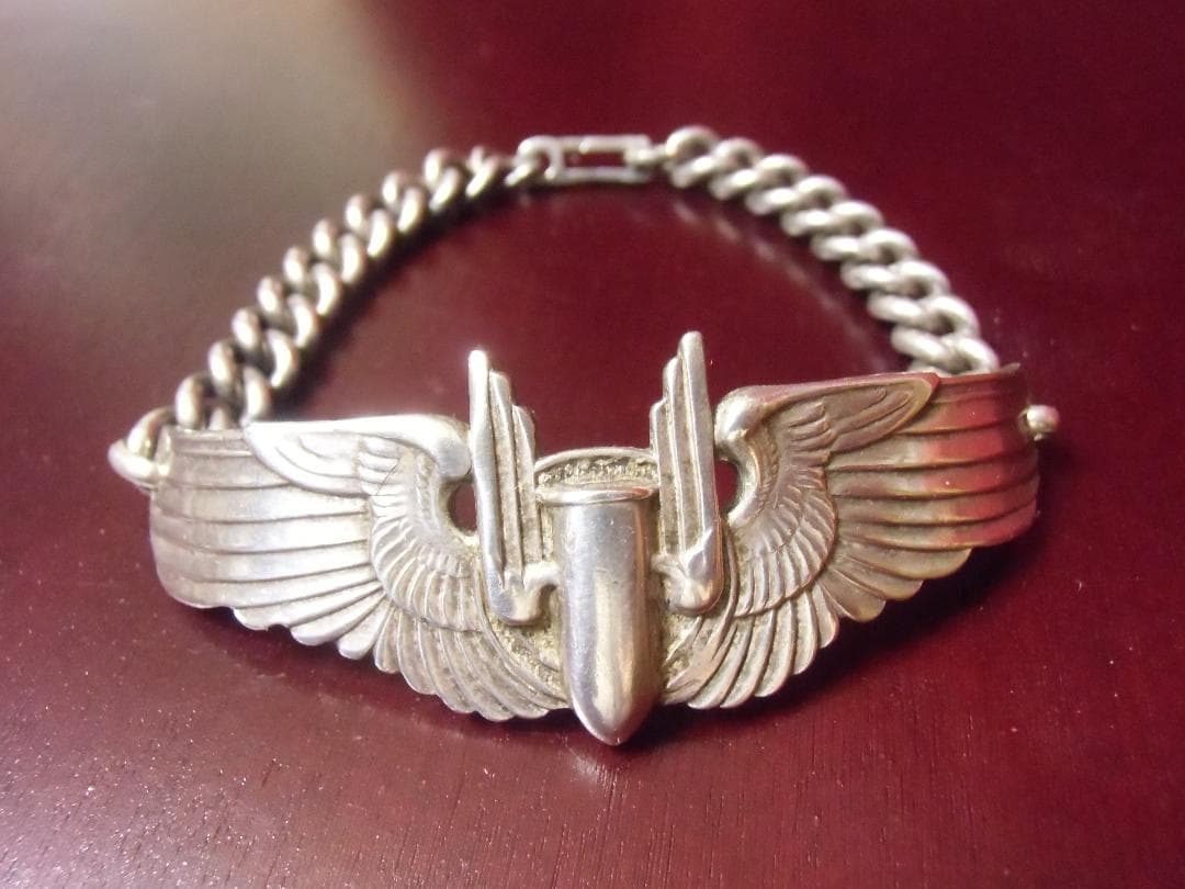 ★１９３０年代＊アメリカ軍＊陸軍航空隊＊機銃手＊９２５銀製ブレスレット（実物）