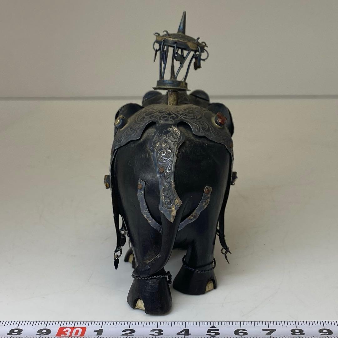 時代 銀巻 宝石象 置物 180g 東キ8-0117☆2F トヒチサ