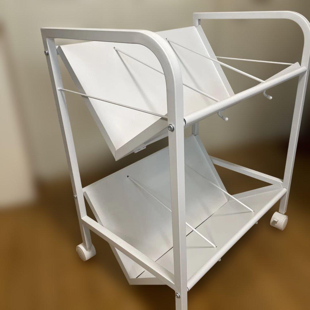 ナカバヤシ　ファイル、ワゴン2段　ホワイト　CWA−002W