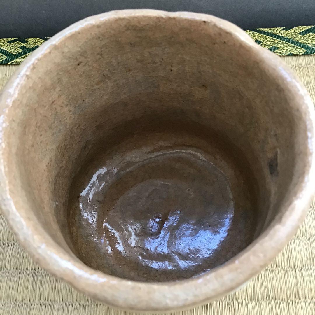 茶道具　筒茶盌　光悦写　雪片(せっぺん)　佐々木昭楽作　栞　共箱　N4TK1