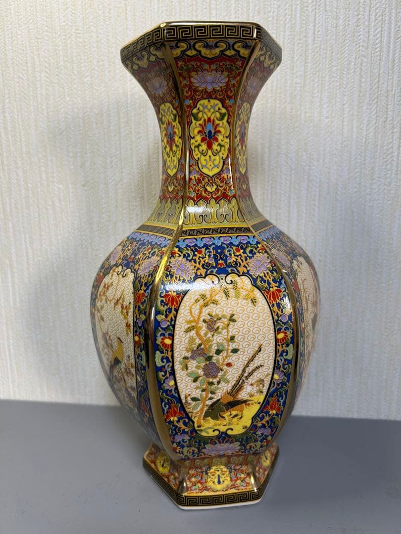 清代雍正粉彩描金花瓶　旧家蔵出し、骨董品、在銘、縁起物、希少、古美術、美術品