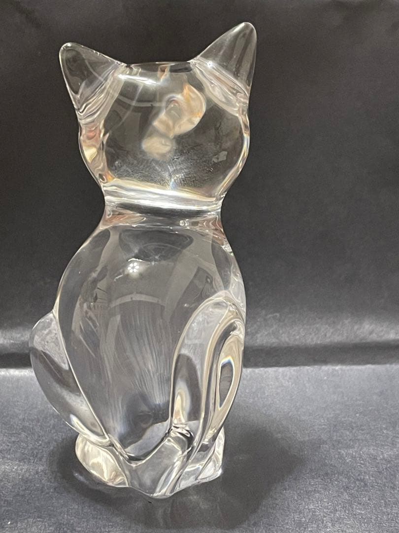 Daum France 　ドームクリスタル　フィギュリン　クリスタル置物　猫置物