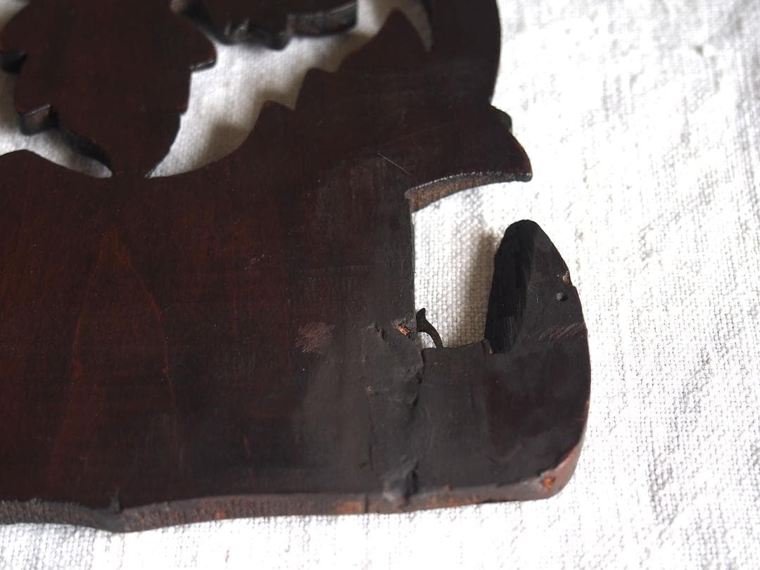 葡萄の葉 木彫刻 折り畳 コンソール 飾り棚 ウォールシェルフ 装飾/K353