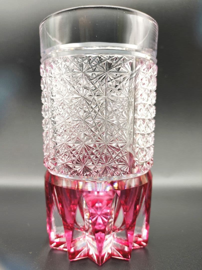 希少品☆江戸切子 木村泰典 タンブラーグラス 金赤（切子 江戸切子 薩摩切子）