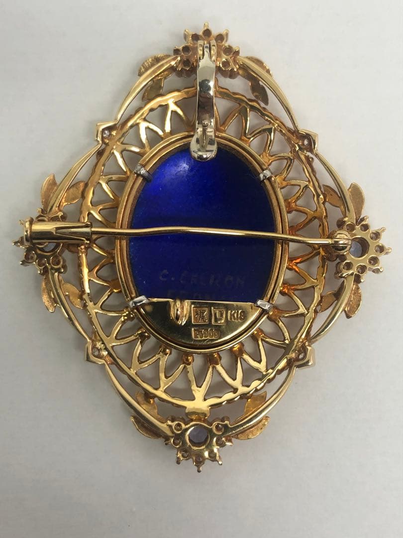 梶光夫 K18 pt900 ダイヤモンド ペンダント トップ ブローチ