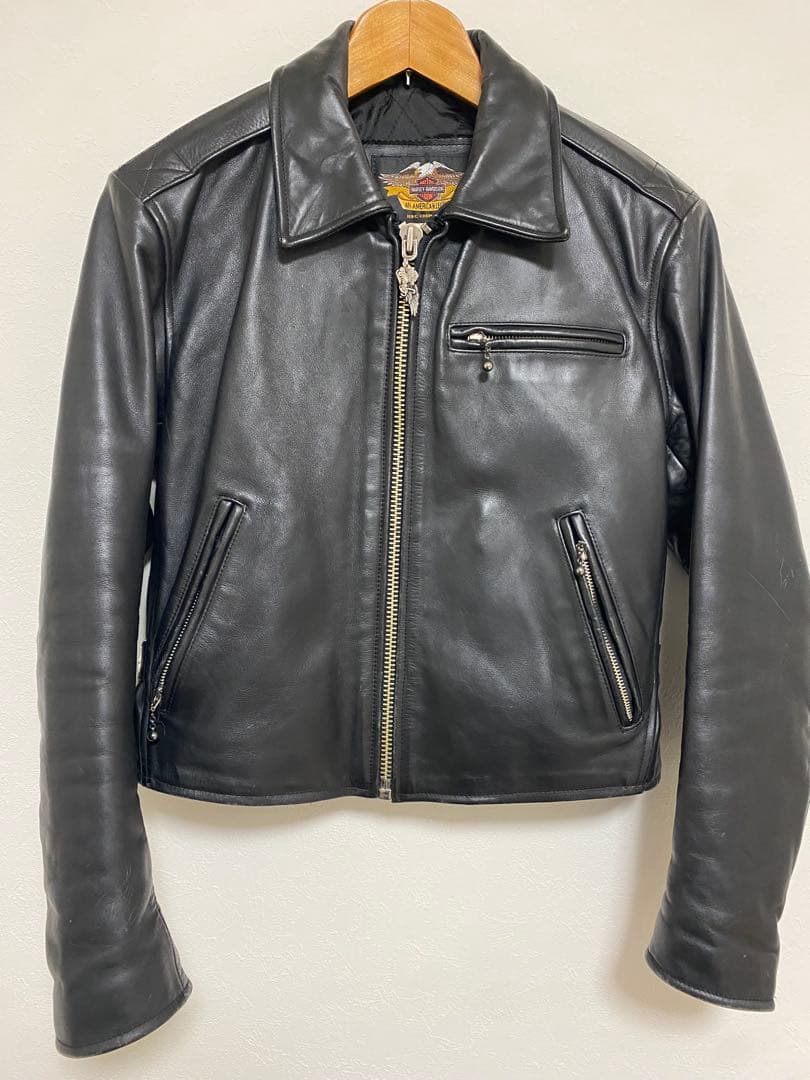 ハーレーダビットソン シングルライダース 牛革 ブラック