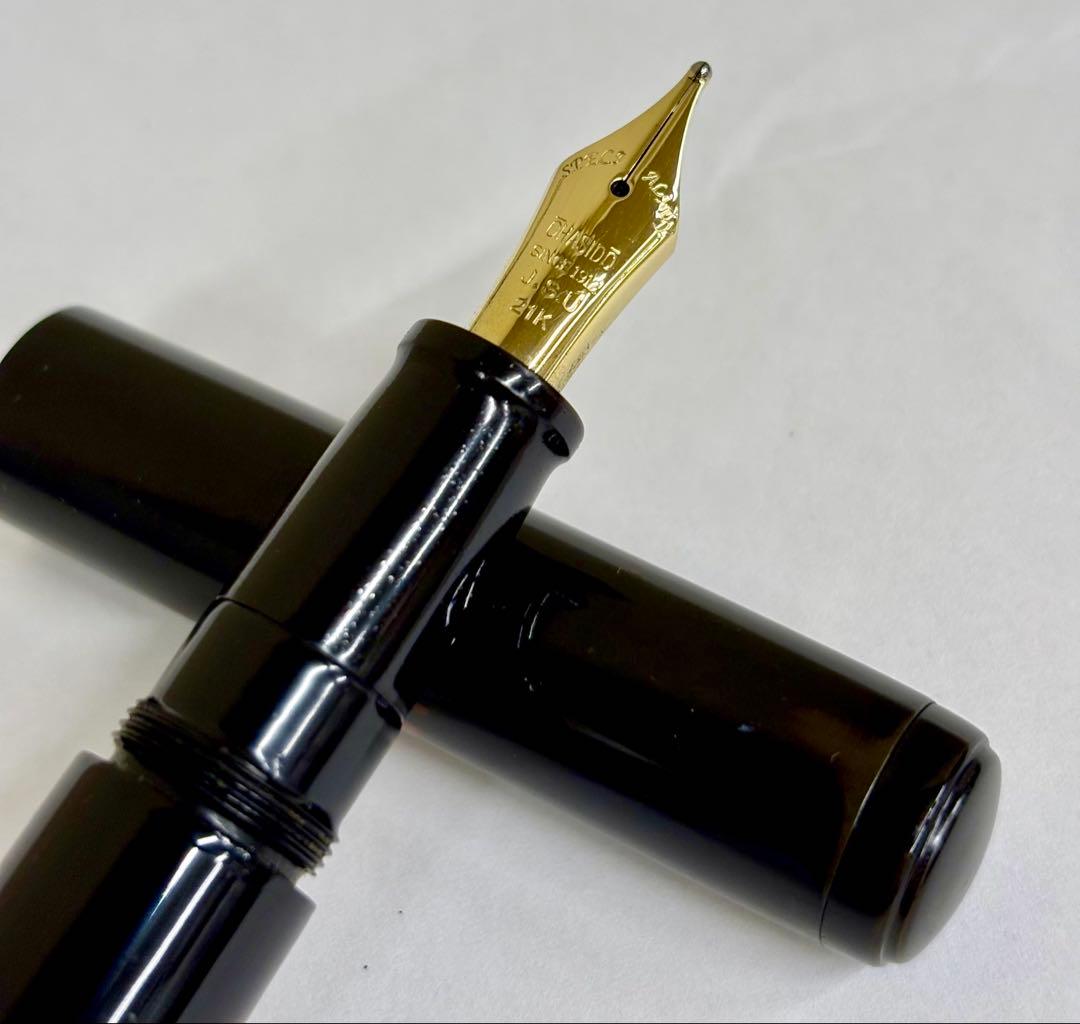 万年筆　大橋堂　植原栄一　エボナイト　ペン先21K 亀の絵　漆　特注品