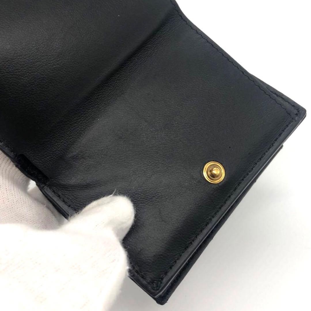 未使用級✨バレンシアガ CRUSH レザー　三つ折り財布 ブラック