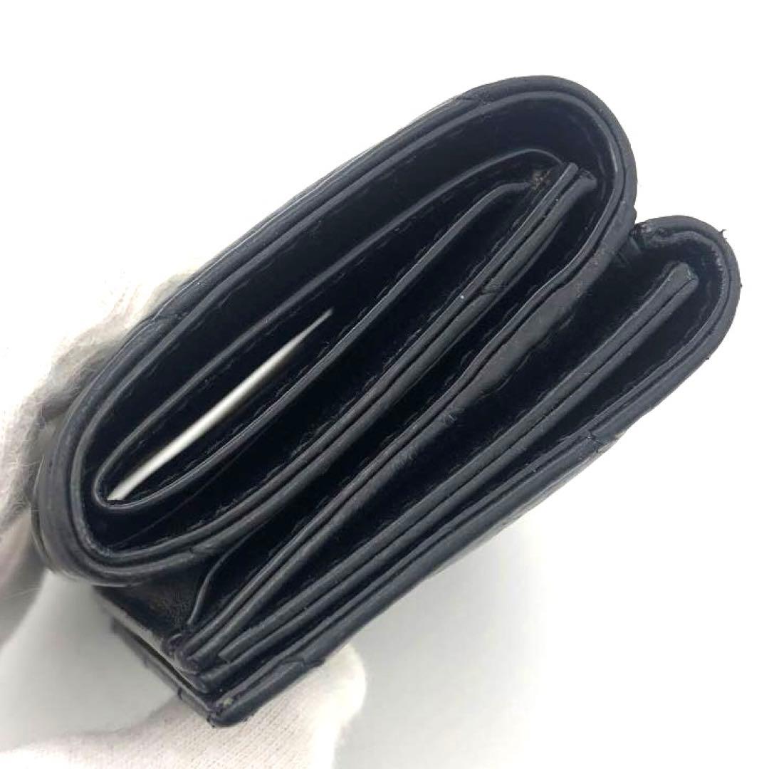 未使用級✨バレンシアガ CRUSH レザー　三つ折り財布 ブラック