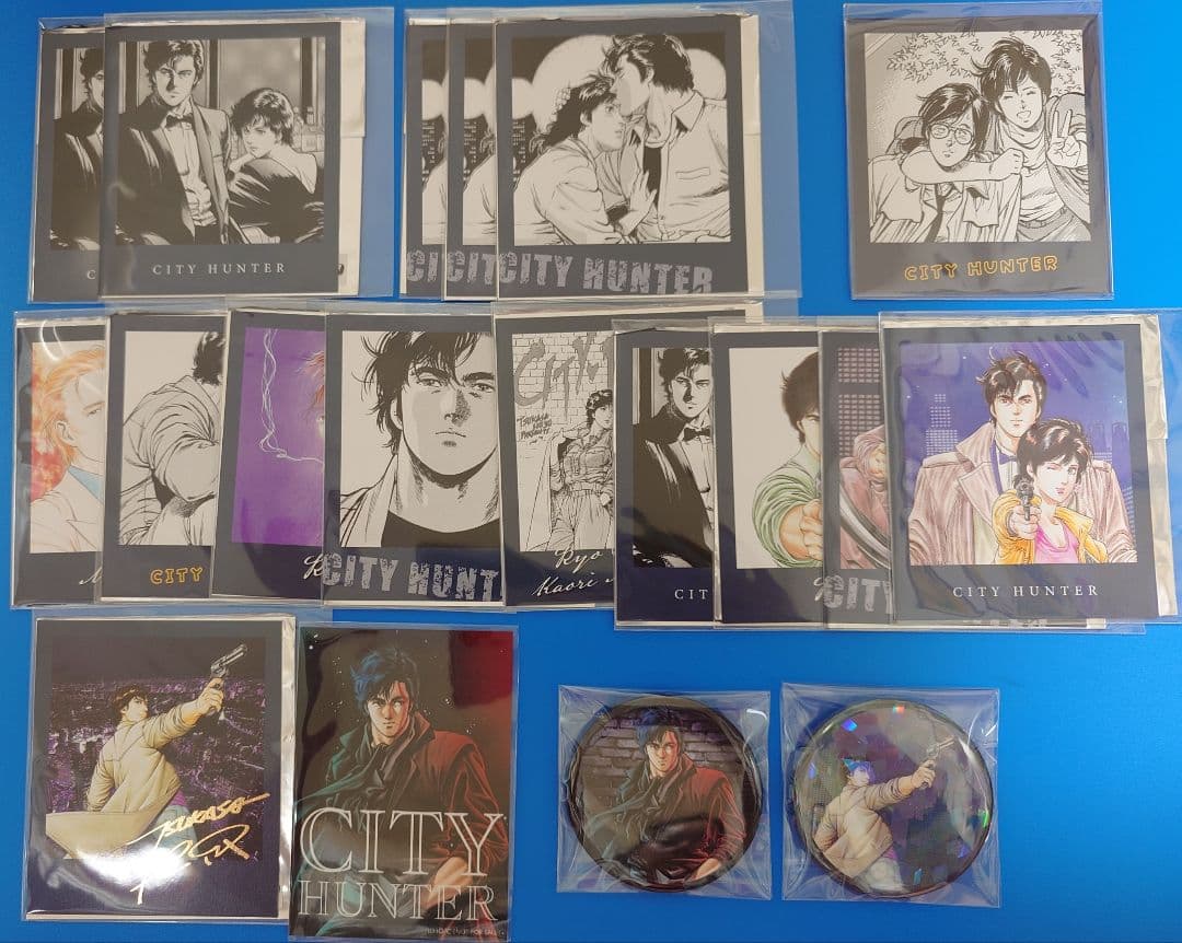 シティーハンター 40周年記念 フォト風カードコレクション 缶バッジ 箔押しレア