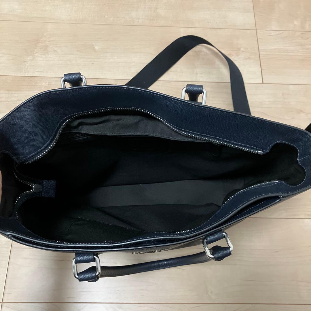 COACH ビジネスバッグ ネイビー　レザー トートバッグ