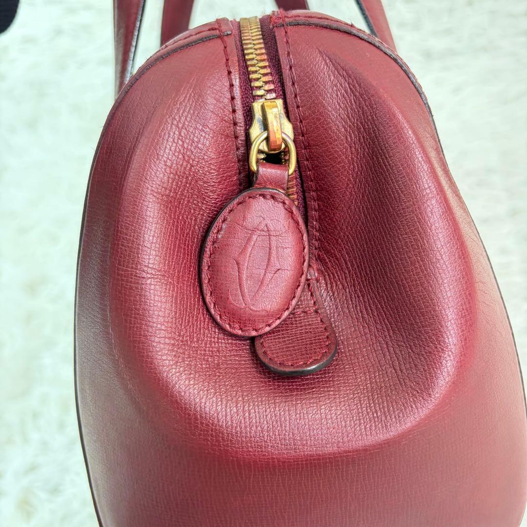 美品✨️Cartier カルティエ　ミニボストン マストライン レザー　ボルドー