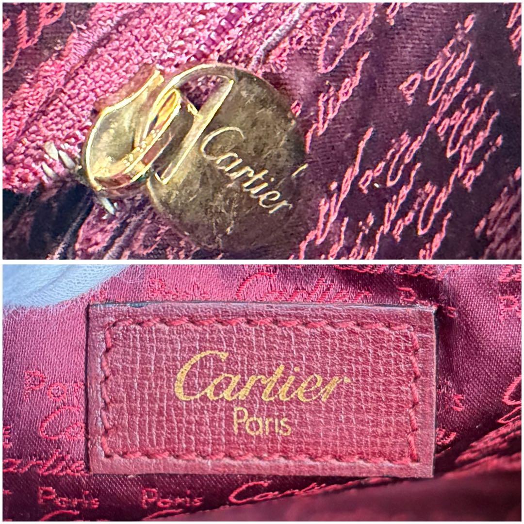 美品✨️Cartier カルティエ　ミニボストン マストライン レザー　ボルドー
