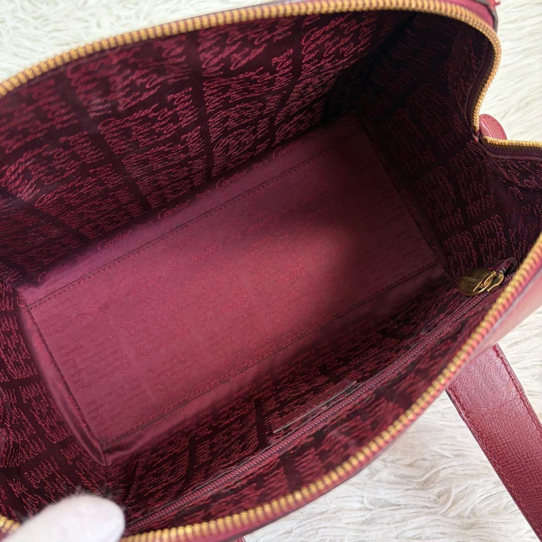 美品✨️Cartier カルティエ　ミニボストン マストライン レザー　ボルドー