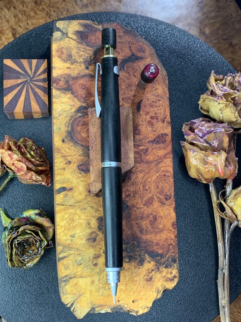 ペペS20ボディー&ヘッド青黒檀無垢0.4mm改 ヘッド支柱ゴールド