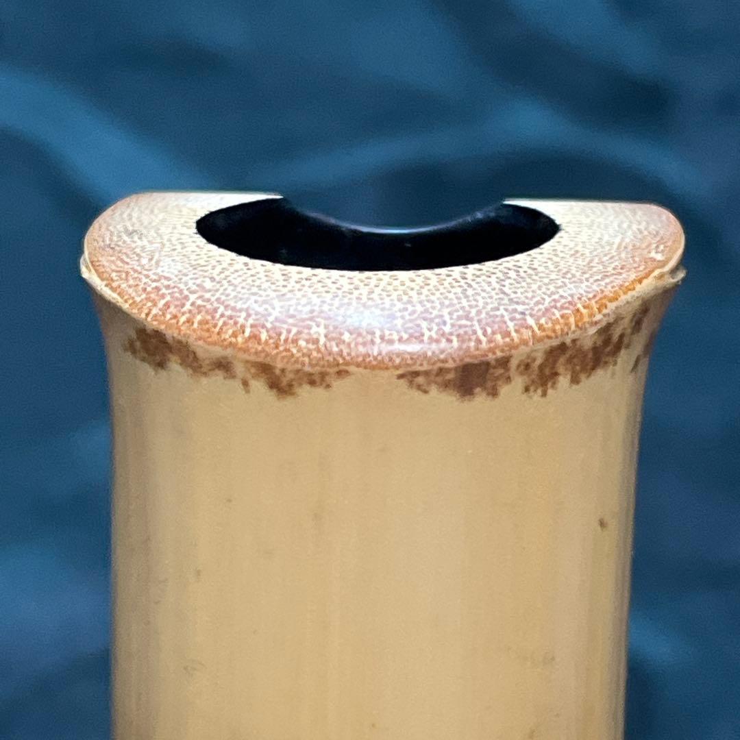 尺八 琴古流 竹治 2印 1尺6寸管 中継ぎ籐巻き銀三線 【音出し確認済み】