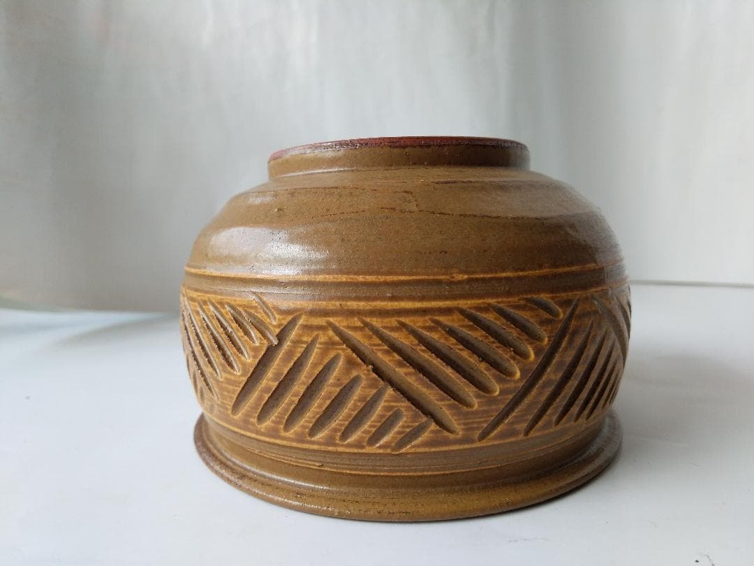 平安 健二 彫三島 建水 湯こぼし 茶道具 茶器 新品 未使用 です。