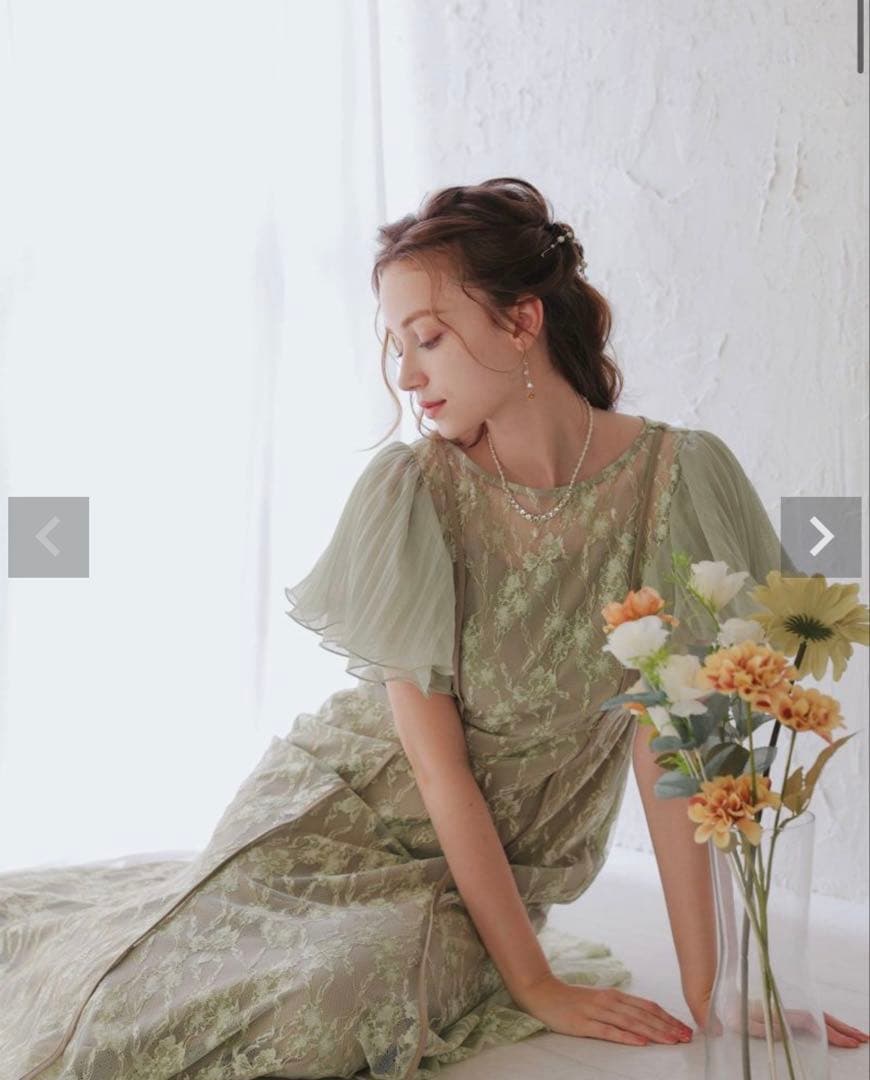 Dorry Doll ドリードール エアリースリーブドレス ロングドレス ブルー