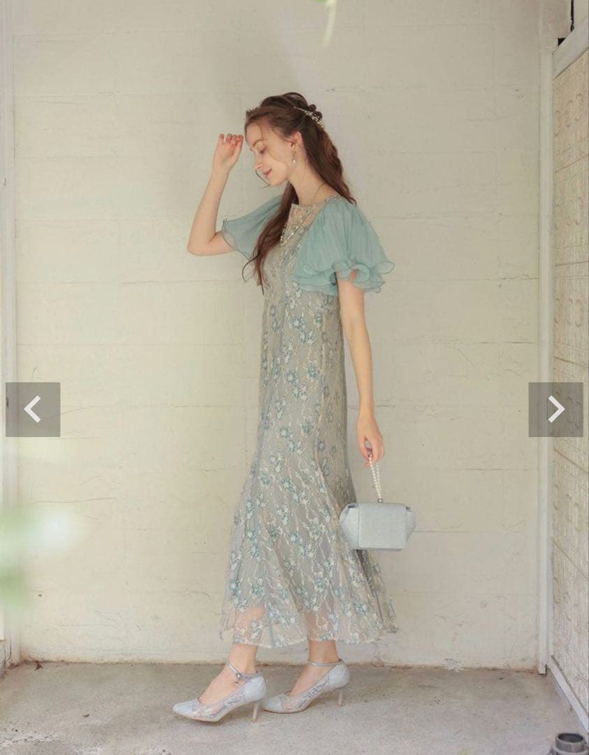 Dorry Doll ドリードール エアリースリーブドレス ロングドレス ブルー