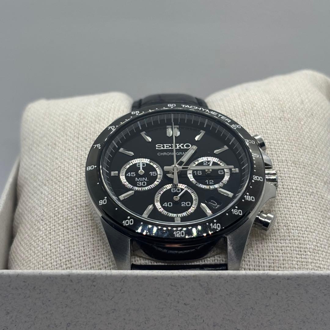 美品 SEIKO クロノグラフ SBTR021 ブラック セレクション クオーツ