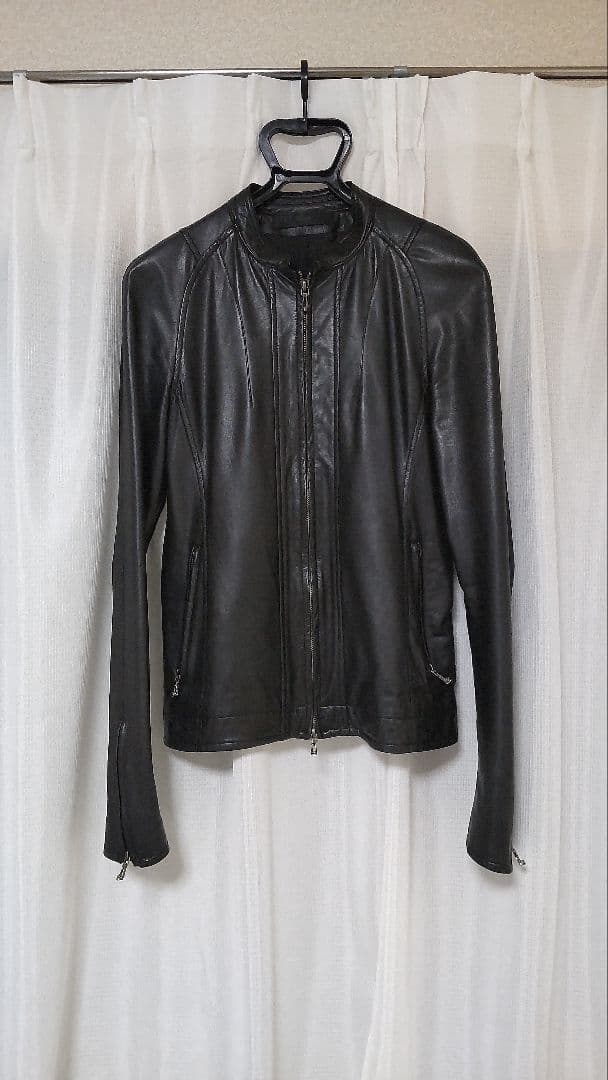 S　レザー　ライダース　ジャケット　 牛革　本革　日本製　黒　M