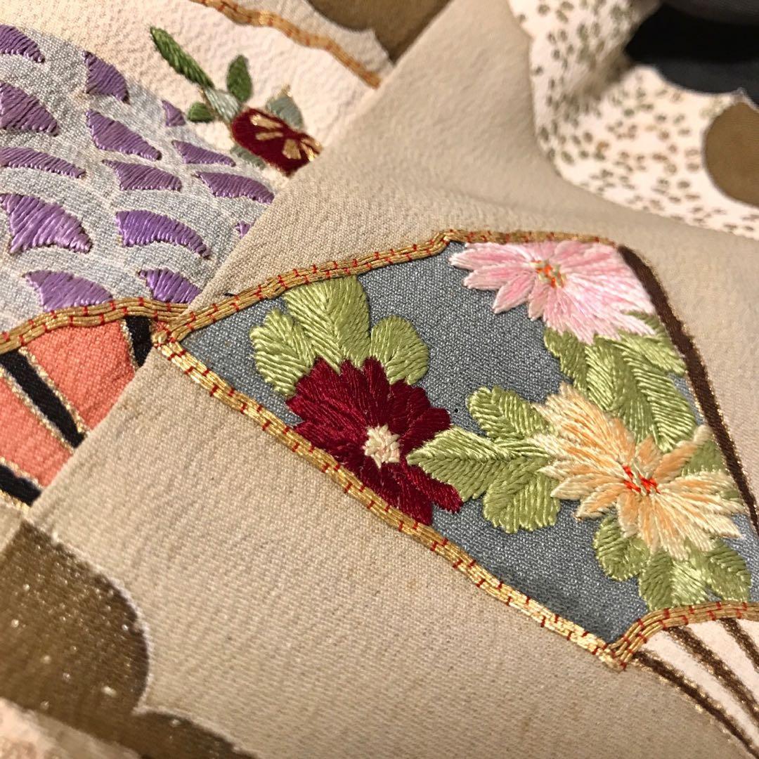 ＊ 市松人形 12号 アンティーク 黒留袖 着物 帯 ＊ 留袖 大正