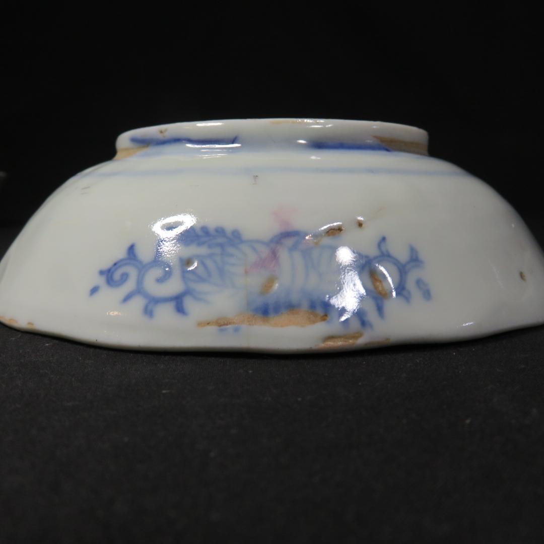 なます皿 3枚 古伊万里 色絵付 窯傷 松竹梅 江戸 明治 大正